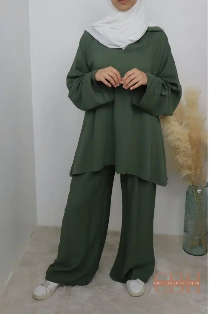 Ensemble tunique palazzo lin Kaki