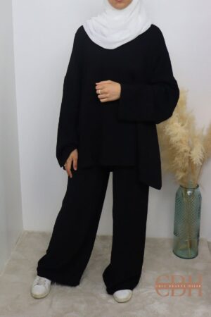 Ensemble tunique palazzo lin noir