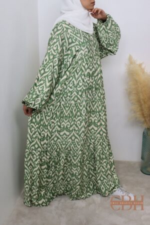 Robe longue Lin Mila verte