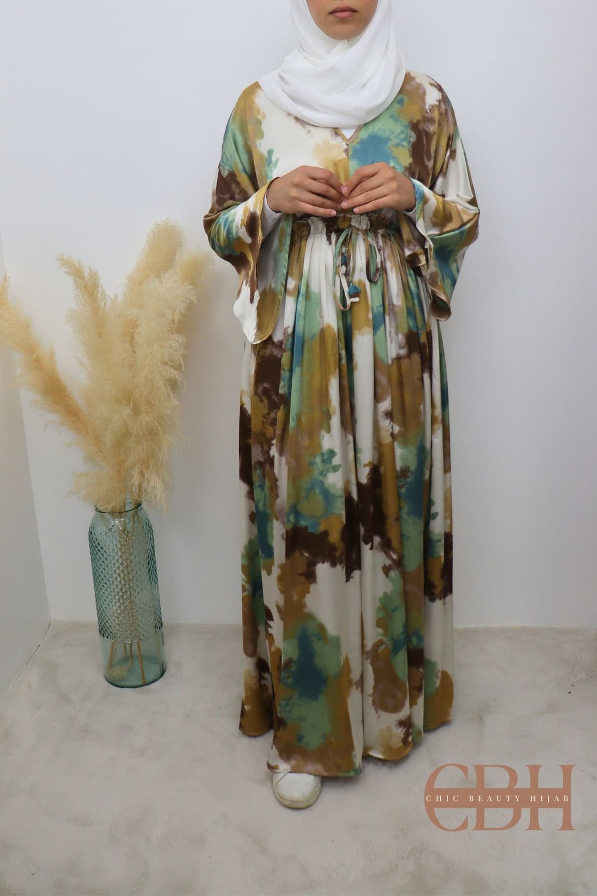 Robe longue imprimée Sofia Verte