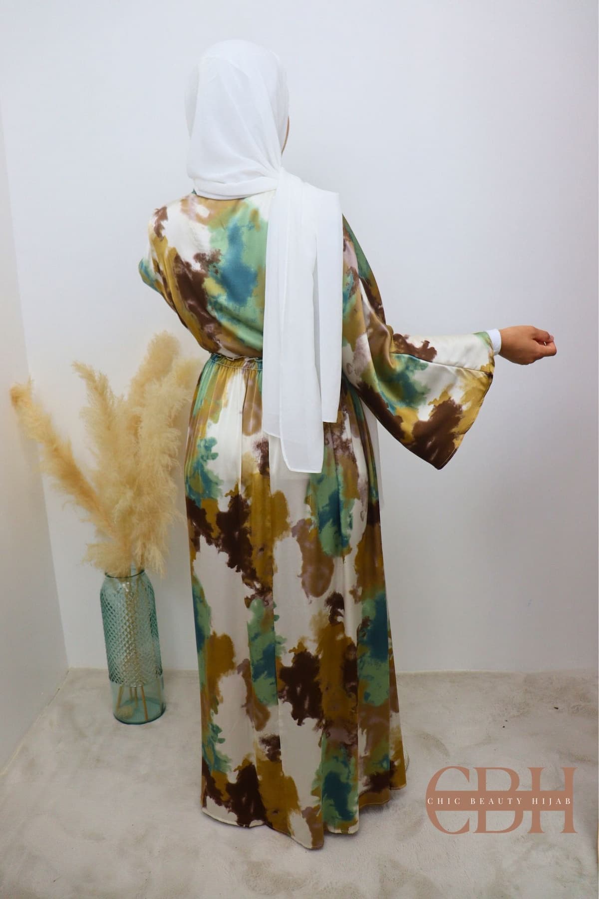 Robe longue imprimée Sofia Verte