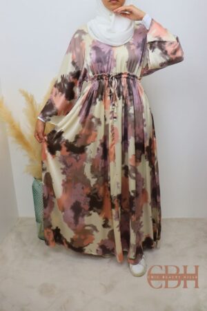 Robe longue imprimée Sofia rose