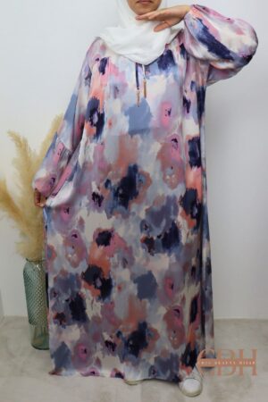 Robe longue imprimée fluide EMNA violet