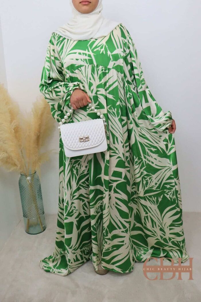 Robe imprimée fluide ELIF verte