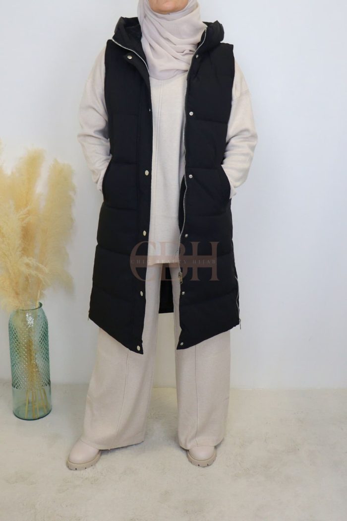 Doudoune sans manches femme noire