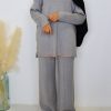 Ensemble maille gris femme chic et fluide