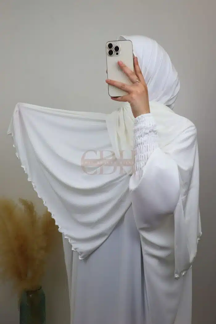 Hijab jersey premium frisé – vue de face
