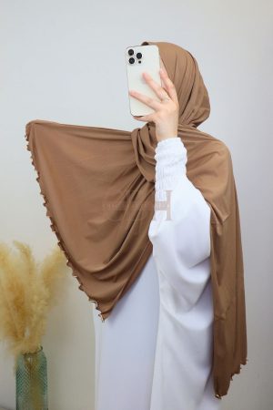 Hijab jersey premium frisé – look complet