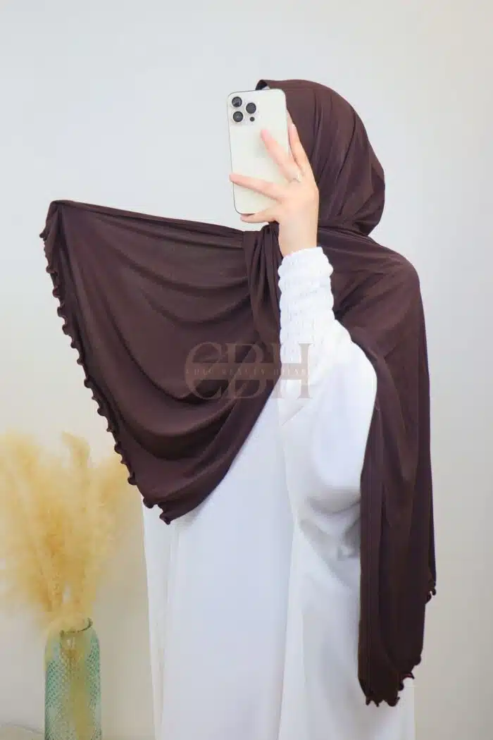 Hijab jersey premium frisé – tissu stretch anti‑glisse