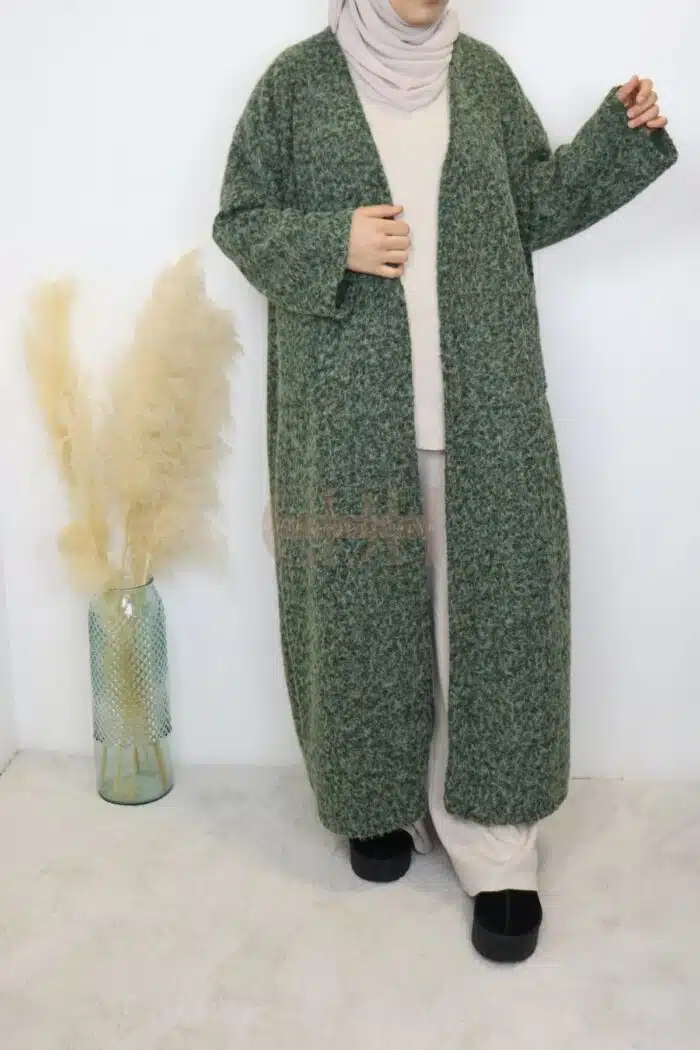Détail du tissu texturé kaki – Zoom matière
