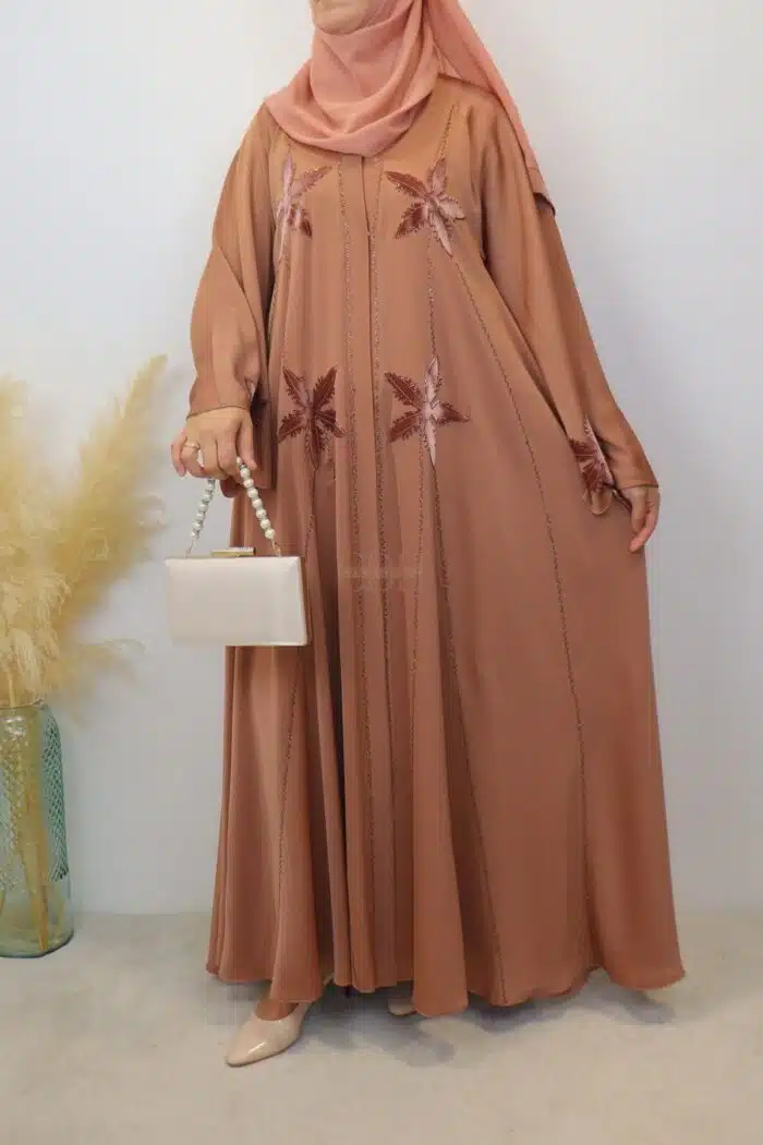 Abaya Dubaï élégante Inaya pêche
