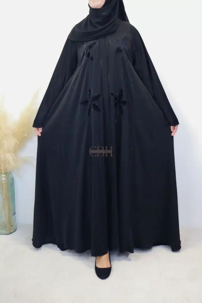 Abaya Dubaï élégante Inaya brodée avec perles pour mariage et occasions spéciales