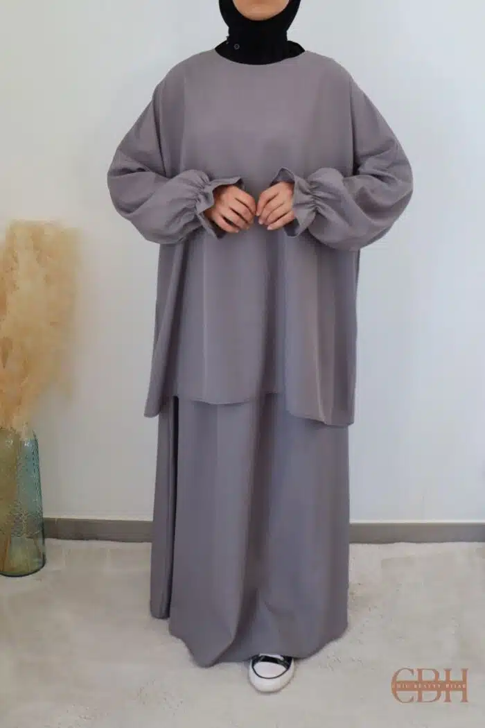 ensemble jupe longue Camila gris
