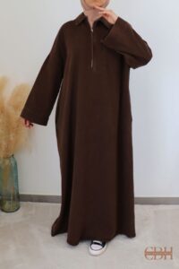 robe longue en jeans marron