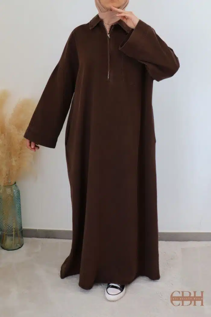 robe longue en jeans marron