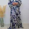 Robe imprimée fluide Elif bleue